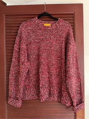 GUEST IN RESIDENCE Cozy Crew True Red Marl size large 100% cashmere sweater